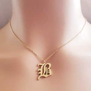 Initial B Gold Necklace